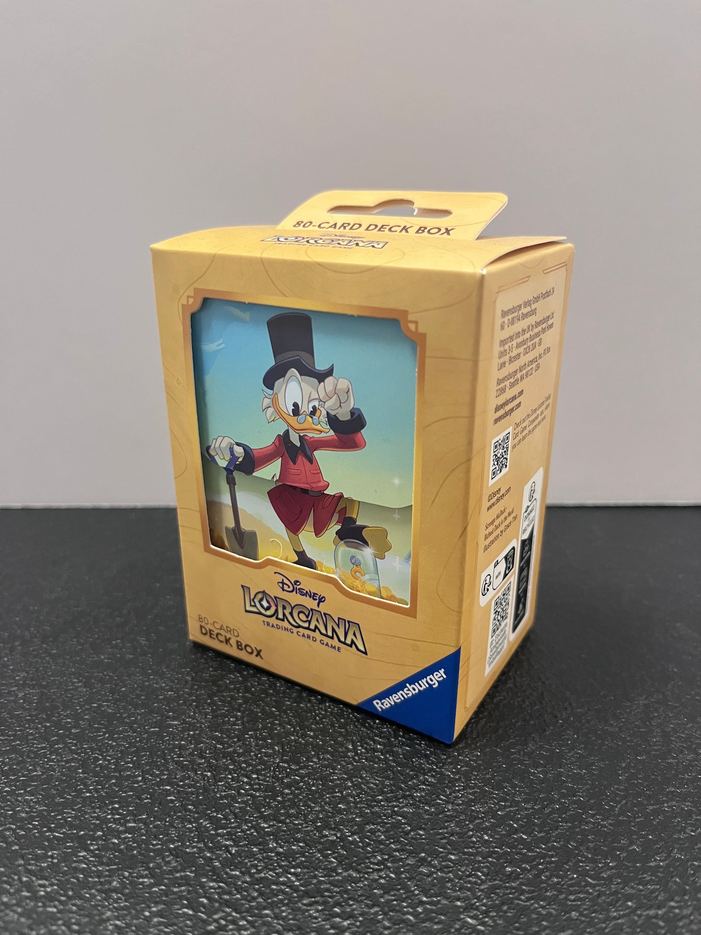 lorcana 80 card deck box TCG: Shimmering Skies Lid folds out to provide lore tracking functionality. Disney Lorcana TCG: Azurite Sea
